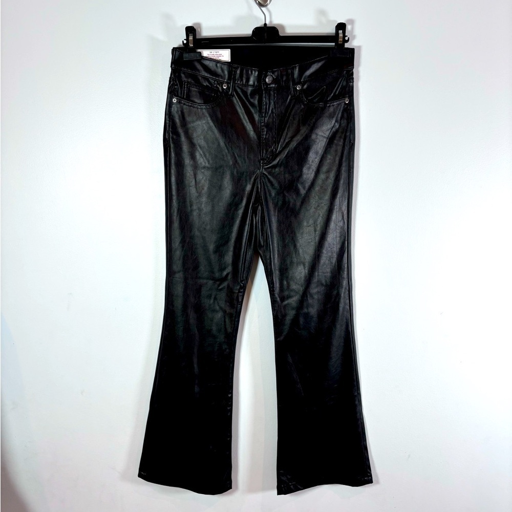 Women’s Gap Black Vegan Leather 70’s Flare High Rise Size 30 /10 R
